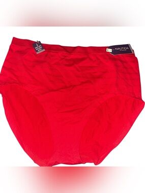 Nautica Bright Red High-Waist Brief Panty